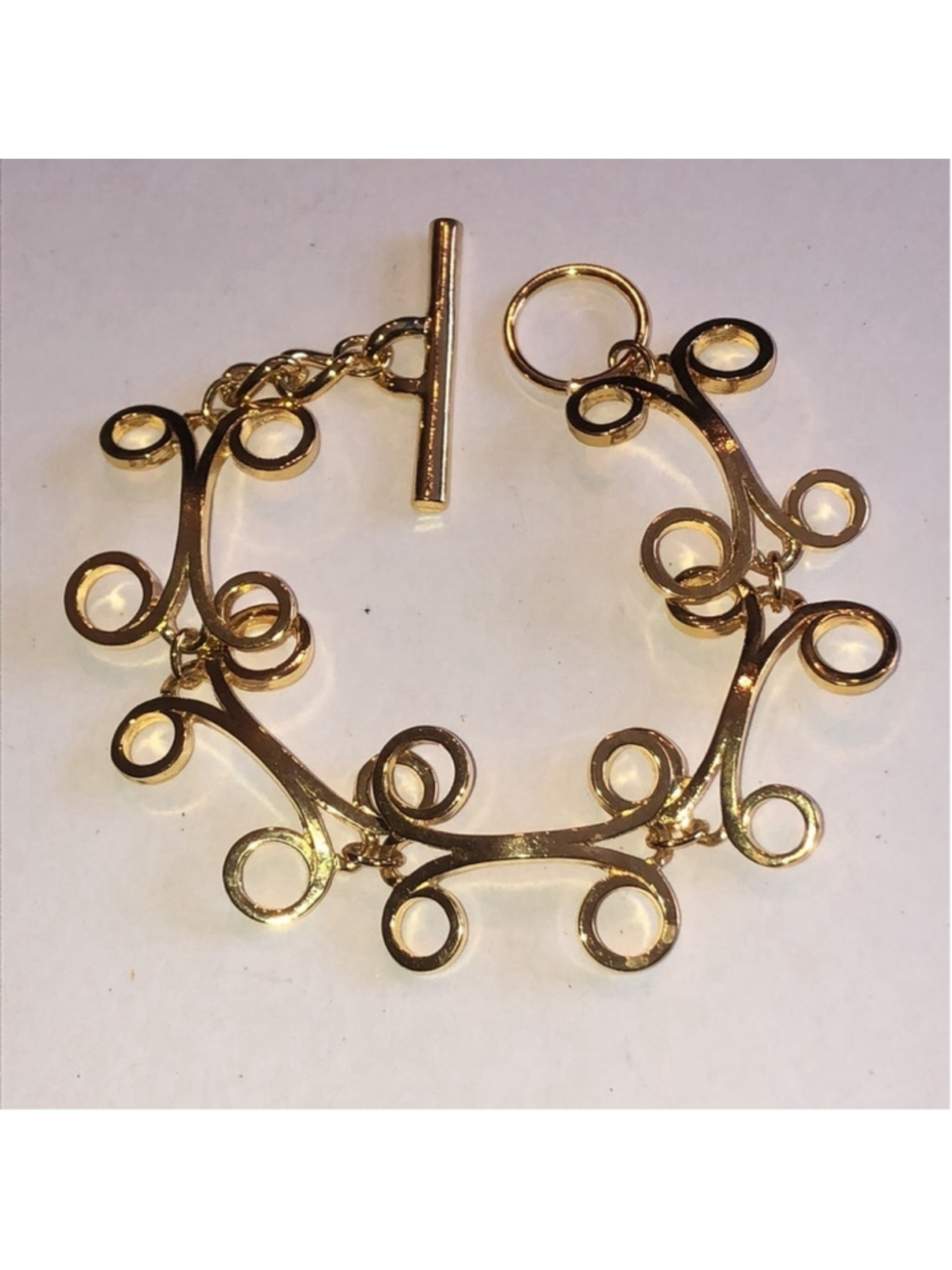 Vintage Gold Tone Retro Boho Swirl Bracelet